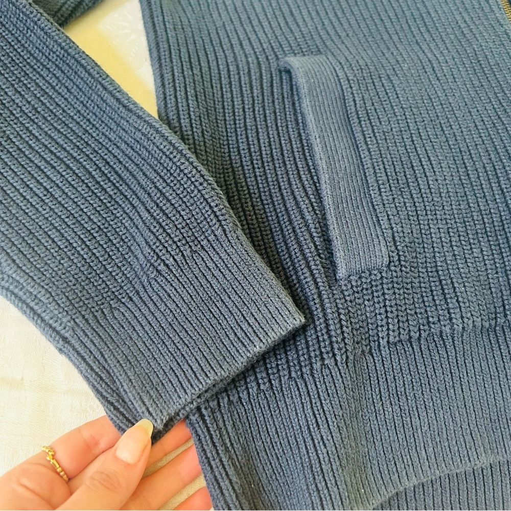 Banana Republic Tie-Dye Navy Ribbed Sweater Jacket Medium - Picture 5 of 9